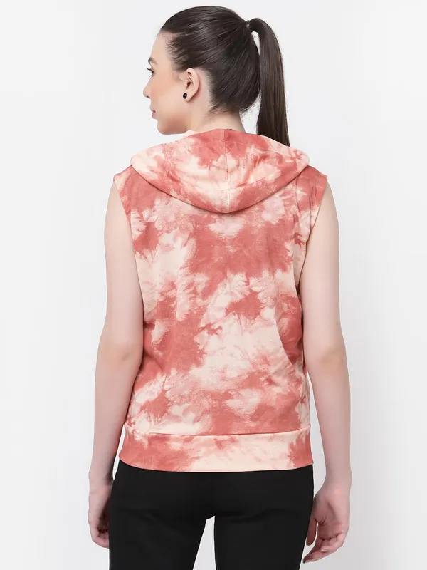 Peach_Standard_Length_Polyester_Sleeveless_Hooded_Training_Sports_Gym_Jacket_For_Women_&_Girls