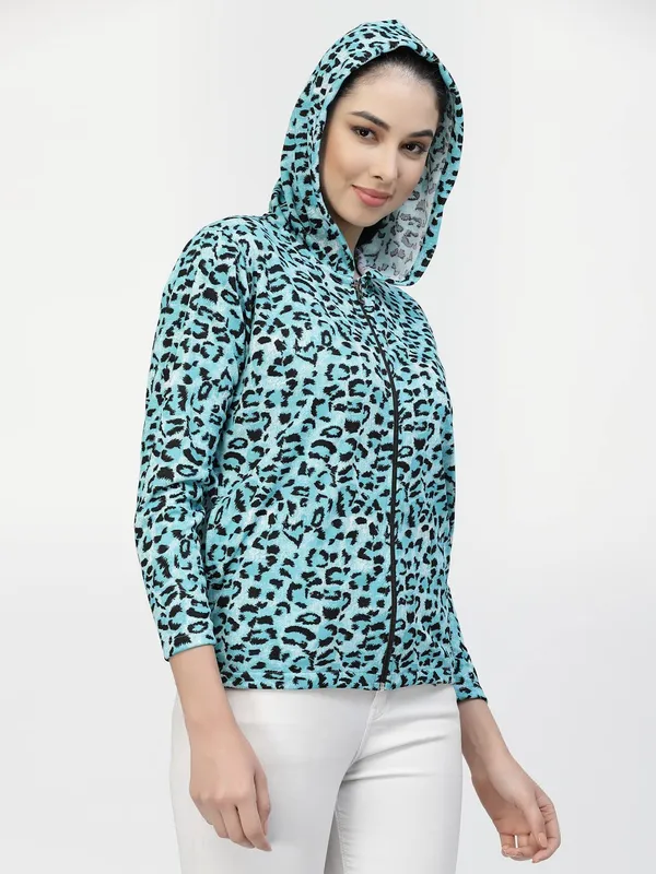 Aqua_Standard_Length_Polyester_Hooded_Sports_Gym_Training_Jacket_For_Women_&_Girls