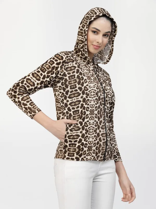 Brown_Standard_Length_Polyester_Hooded_Sports_Gym_Training_Jacket_For_Women_&_Girls