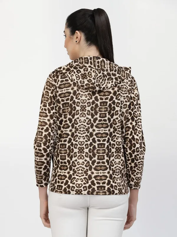 Brown_Standard_Length_Polyester_Hooded_Sports_Gym_Training_Jacket_For_Women_&_Girls