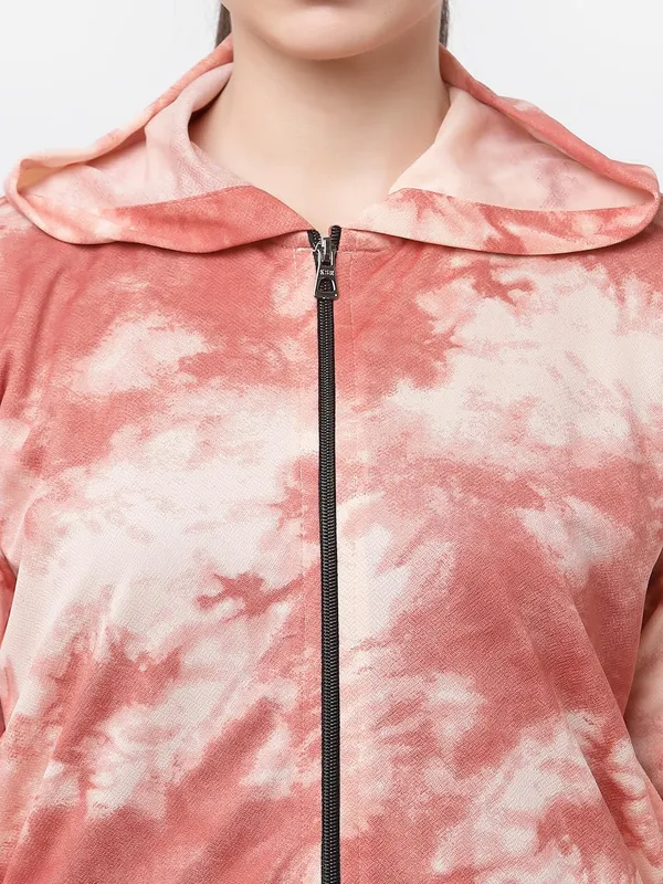 Peach_Standard_Length_Polyester_Hooded_Sports_Gym_Training_Jacket_For_Women_&_Girls