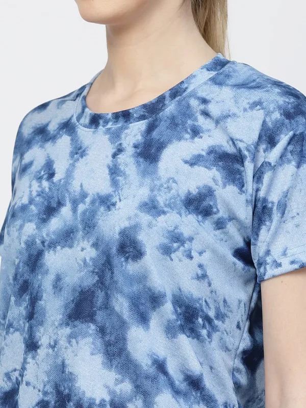 Blue_Animal_Print_Tie-Dye_Night_Suit_Set_For_Women