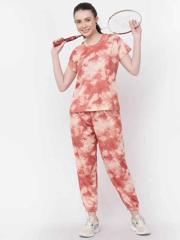 Peach_Animal_Print_Tie-Dye_Night_Suit_Set_For_Women
