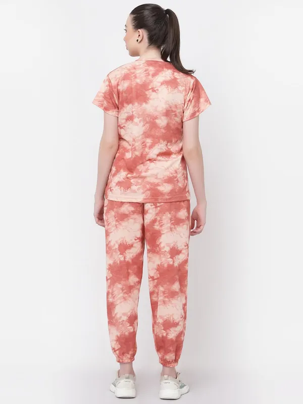 Peach_Animal_Print_Tie-Dye_Night_Suit_Set_For_Women