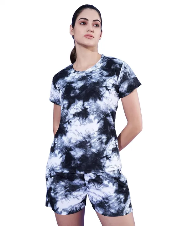 Black_&_White_Animal_Print__Half_Sleeve_T-Shirt_&_Shorts_Set_For_Women_&_Girls_|_Premium_Night_Suit_For_Women_&_Girls