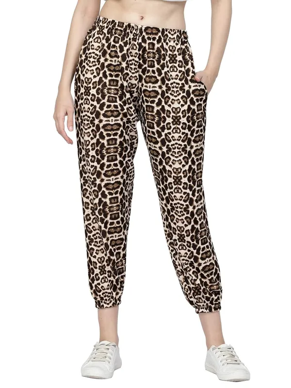 Brown_Relaxed_Fit_Printed_Pyjamas_For_Women_&_Girls