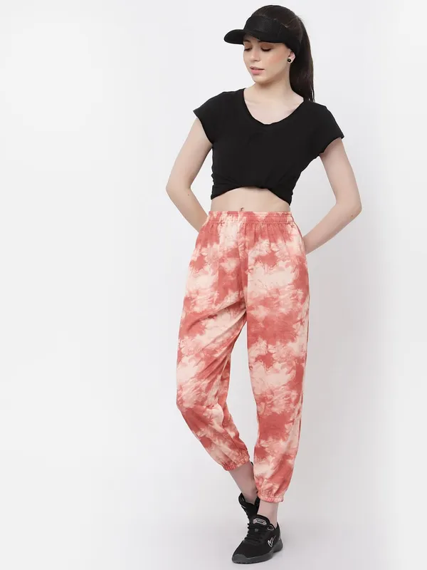 Peach_Relaxed_Fit_Printed_Pyjamas_For_Women_&_Girls