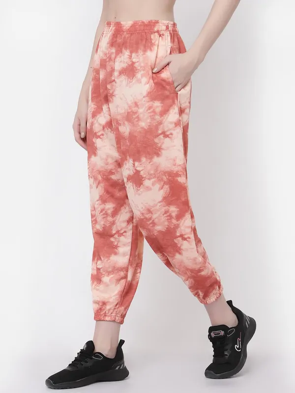 Peach_Relaxed_Fit_Printed_Pyjamas_For_Women_&_Girls