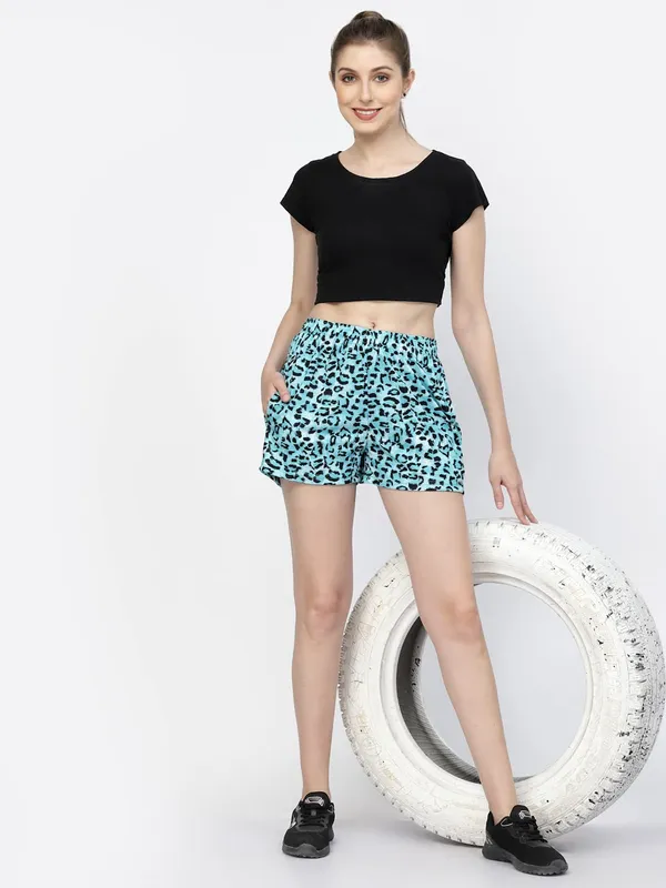 Aqua_Relaxed_Fit_Printed_Shorts_With_Side_Pockets_For_Women_&_Girls