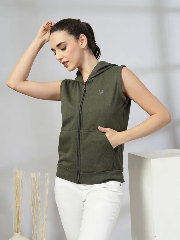 Green_Cotton_Blend_Standard_Length_Jacket_For_Women_&_Girls