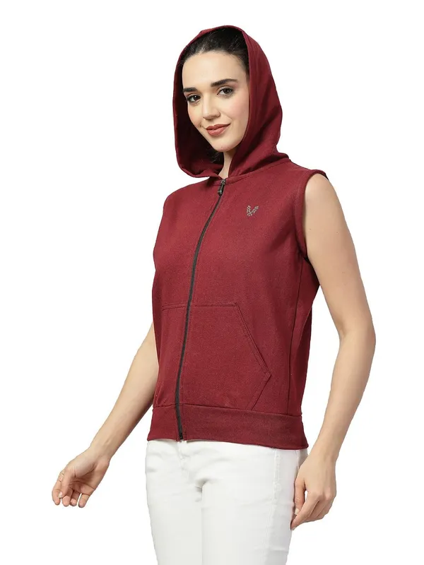 Wine_Cotton_Blend_Standard_Length_Jacket_For_Women_&_Girls