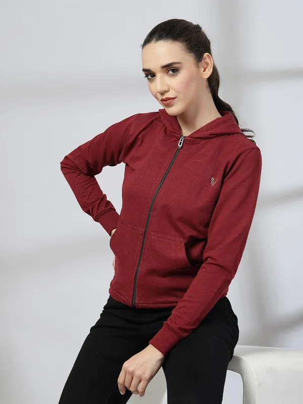 Wine_Cotton_Sweatshirt_Hoodie_For_Women_&_Girls