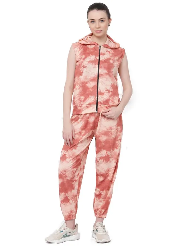 Peach_Relaxed_Fit_&_Stretchable_Hoodie_Neck_Workout_Sleeveless_Tracksuit_Co-Ord_Set_For_Women_&_Girls