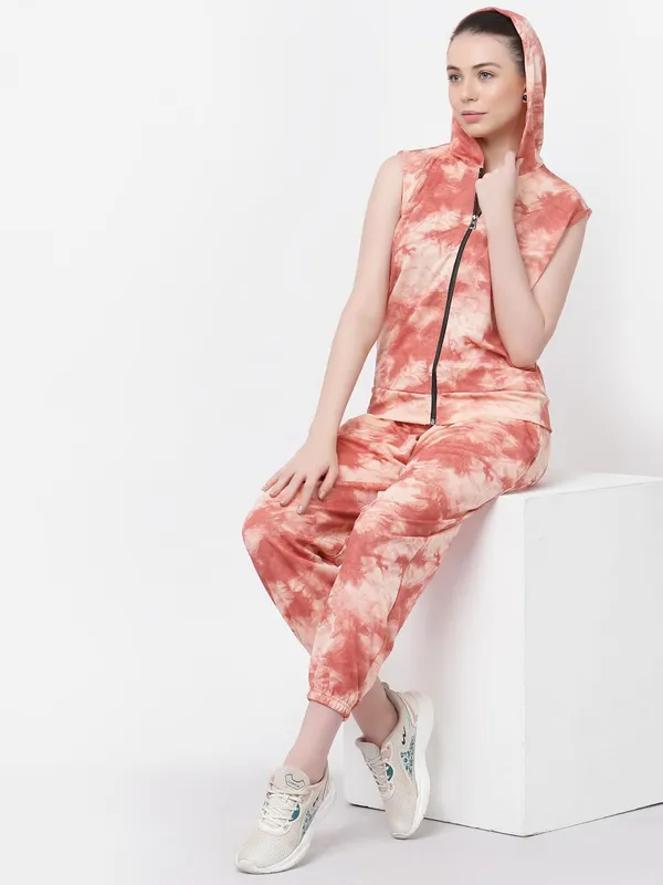 Peach_Relaxed_Fit_&_Stretchable_Hoodie_Neck_Workout_Sleeveless_Tracksuit_Co-Ord_Set_For_Women_&_Girls