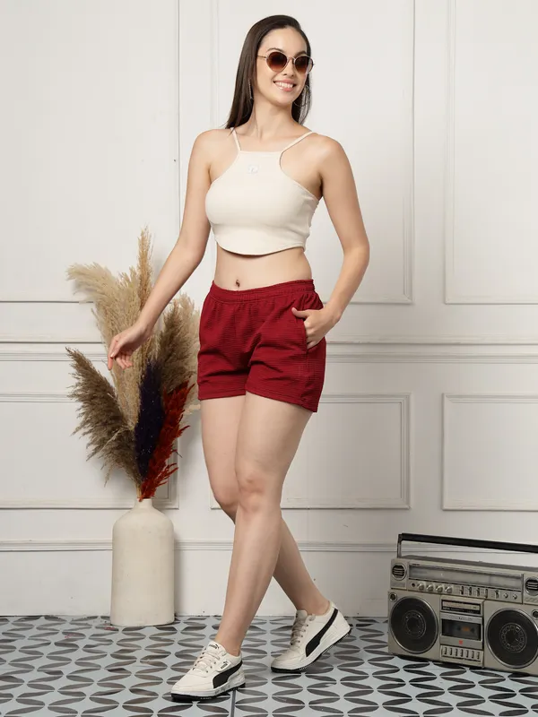 Uzarus_Women�s_Relax_Fit_Shorts_(Pack_of_2)_Effortless_Comfort_&_Style_in_Every_Step_._Elastic_Waist__Shorts_with_2_Side_Pockets__Relaxed_Fit_Shorts_for_Gym,_Running_&_Everyday_Comfort.