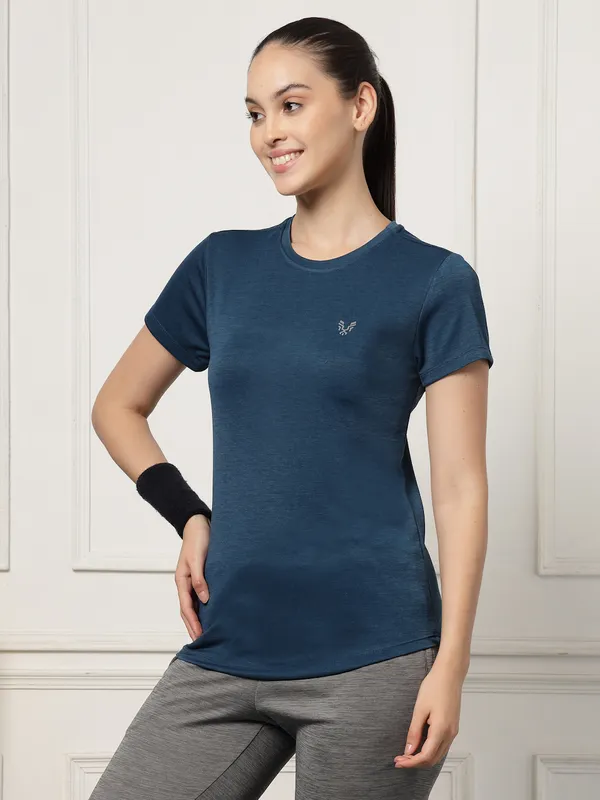 UZARUS_Women's_Regular_Fit_Gym_T-Shirt__Soft,_Breathable_&_Quick-Dry_Activewear__Ideal_for_Workout_,_Yoga,_Running,_Exercise,_Casual_Outings_&_Everyday_Comfort__Lightweight_&_Stretchable_Sportswear_Top_for_women