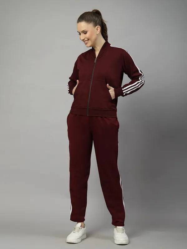 Wine_Fleece_Winter_Athletic_Gym_Running_Sports_Track_Suit_Co-Ord_Sets_For_Women_&_Girls