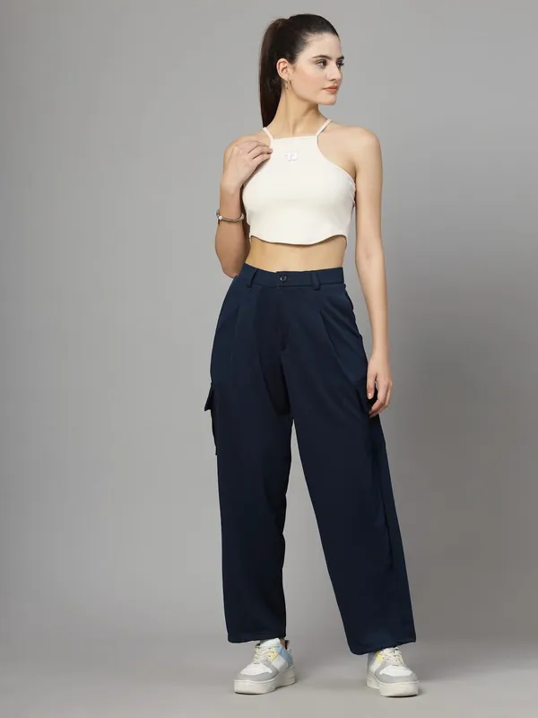 Silver_Relaxed_Fit_Cargo_Trouser_4_Pockets_Baggy_Pants_For_Women_&_Girls