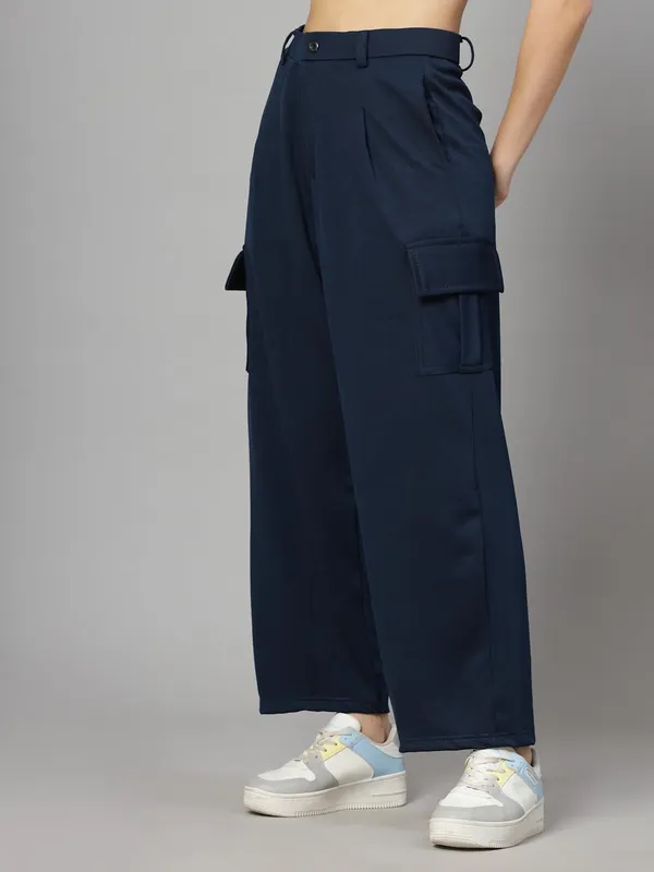 Silver_Relaxed_Fit_Cargo_Trouser_4_Pockets_Baggy_Pants_For_Women_&_Girls