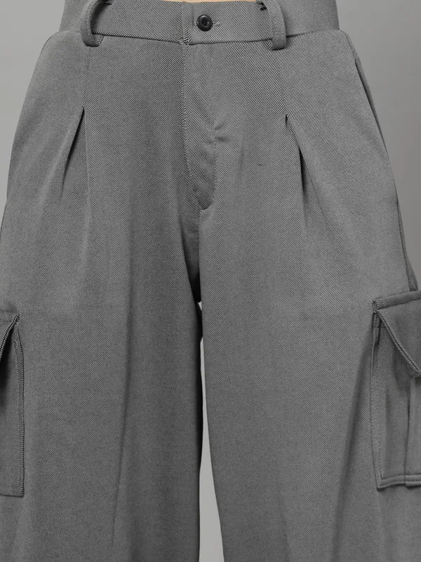 Light_Melange_Relaxed_Fit_Cargo_Trouser_4_Pockets_Baggy_Pants_For_Women_&_Girls