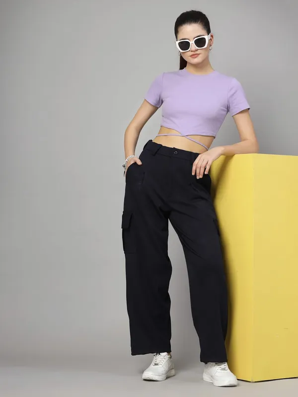 Navy_Relaxed_Fit_Cargo_Trouser_4_Pockets_Baggy_Pants_For_Women_&_Girls