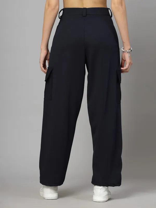 Navy_Relaxed_Fit_Cargo_Trouser_4_Pockets_Baggy_Pants_For_Women_&_Girls