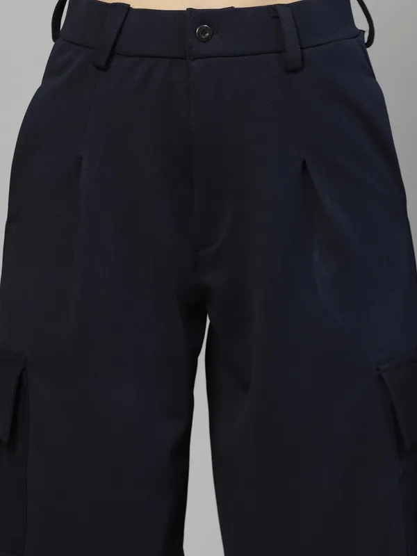 Navy_Relaxed_Fit_Cargo_Trouser_4_Pockets_Baggy_Pants_For_Women_&_Girls