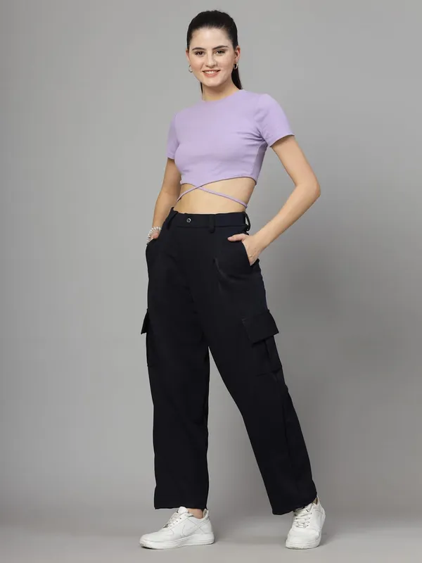 Navy_Relaxed_Fit_Cargo_Trouser_4_Pockets_Baggy_Pants_For_Women_&_Girls