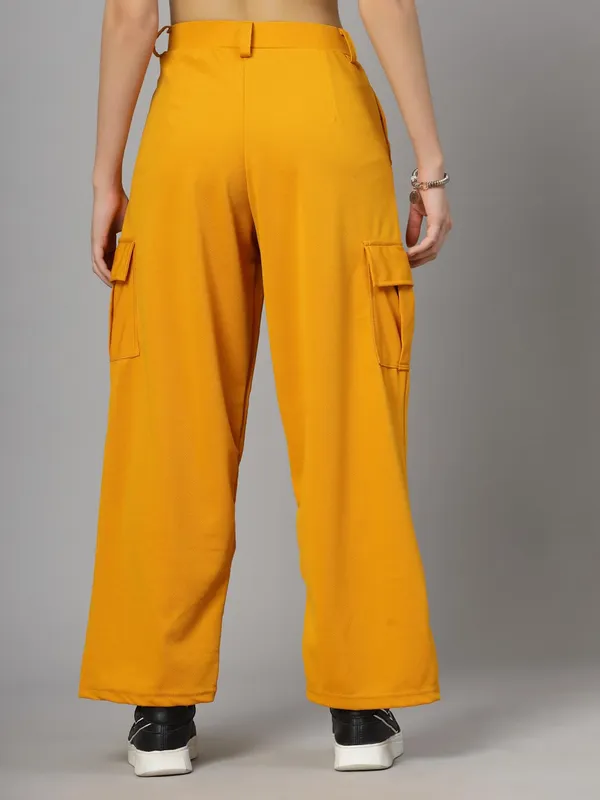 Mustard_Relaxed_Fit_Cargo_Trouser_4_Pockets_Baggy_Pants_For_Women_&_Girls