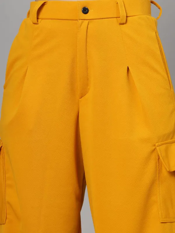 Mustard_Relaxed_Fit_Cargo_Trouser_4_Pockets_Baggy_Pants_For_Women_&_Girls