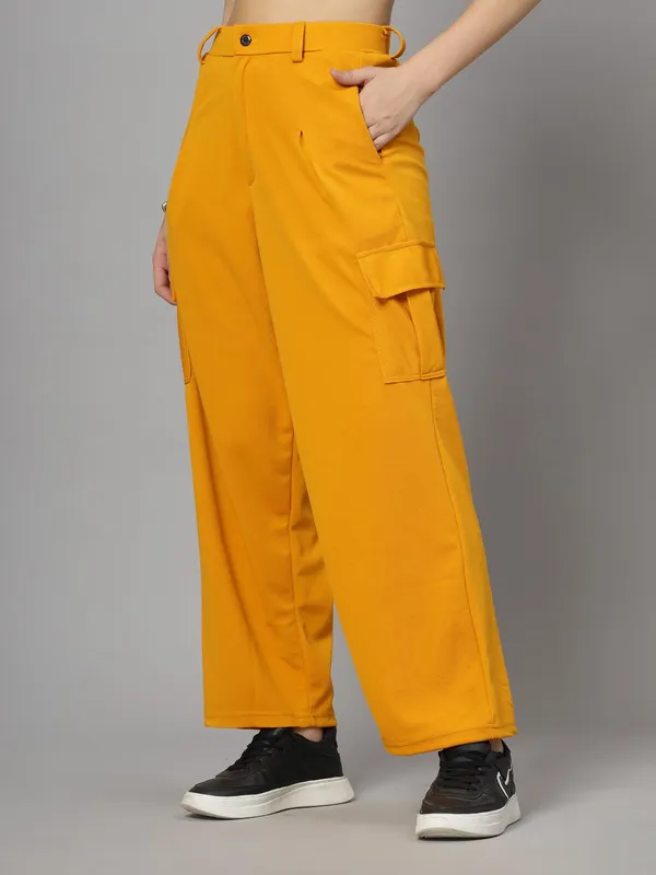 Mustard_Relaxed_Fit_Cargo_Trouser_4_Pockets_Baggy_Pants_For_Women_&_Girls