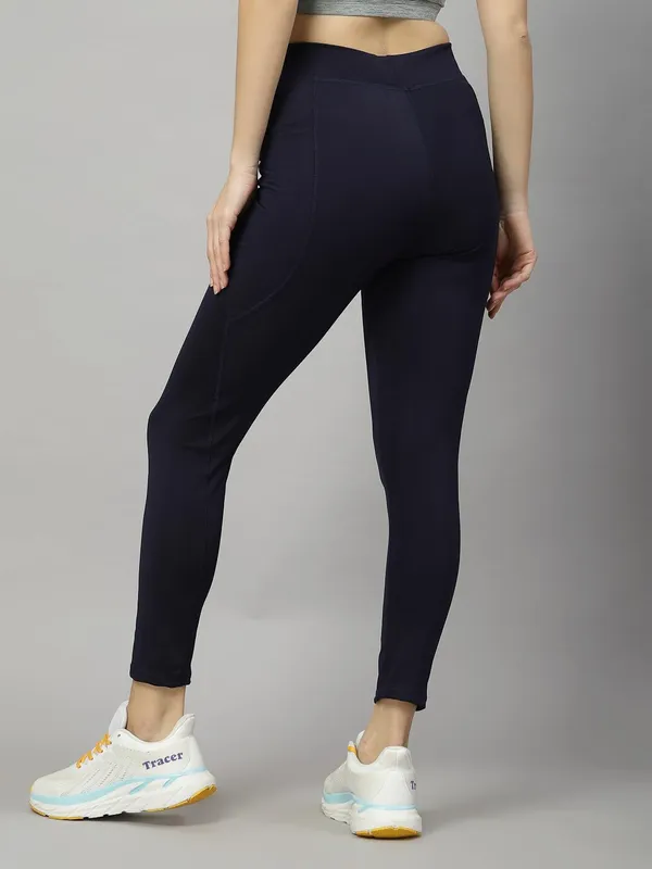 Navy_Gym_Wear_Cotton_Stretchable_Leggings_For_Women