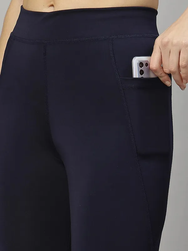 Navy_Gym_Wear_Cotton_Stretchable_Leggings_For_Women