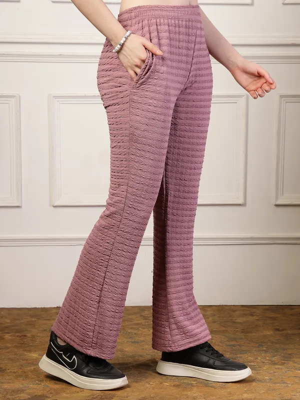 Lavender_Flared_Fit_Puff_Bell_Bottom_Trousers_With_Side_Pockets_For_Women_&_Girls