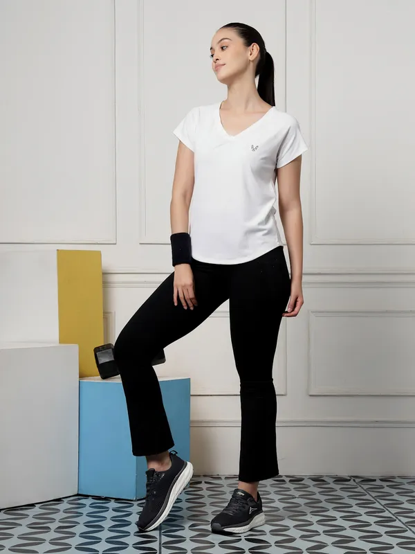 UZARUS_Women's_V-Neck_Regular_Fit_Gym_T-Shirt_|_Soft,_Lightweight_&_Quick-Dry_Fabric_|_Activewear_Top_for_Workout,_Yoga,_Running,_Exercise,_Casual_&_Daily_Wear_|_Breathable_Fitness_T-Shirt_for_Everyday_Comfort