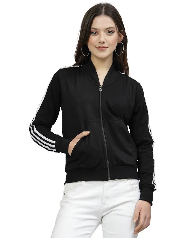 Black_Cotton_Full_Zipper_Fleece_Winter_Jacket_For_Women