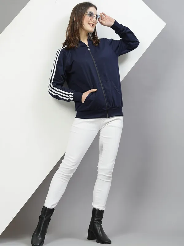 Navy_Blue_Cotton_Full_Zipper_Fleece_Winter_Jacket_For_Women