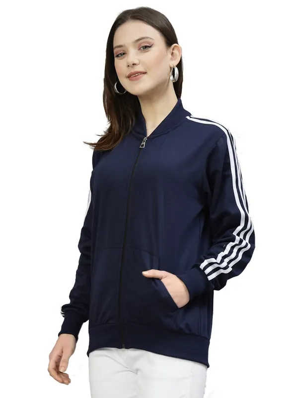 Navy_Blue_Cotton_Full_Zipper_Fleece_Winter_Jacket_For_Women