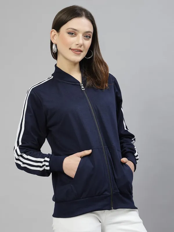 Navy_Blue_Cotton_Full_Zipper_Fleece_Winter_Jacket_For_Women