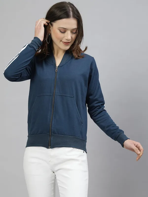Sea_Green_Cotton_Full_Zipper_Fleece_Winter_Jacket_For_Women