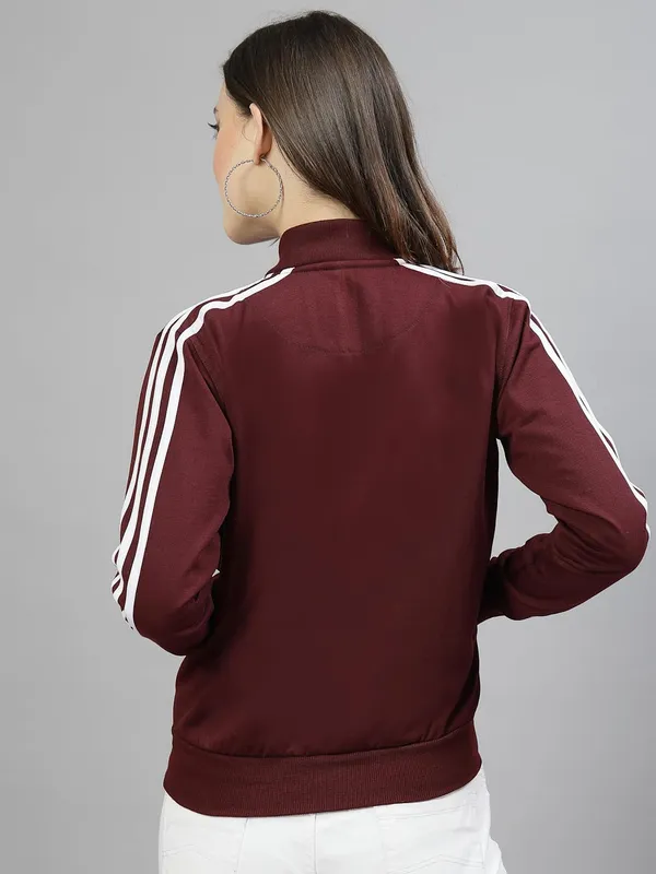 Wine_Cotton_Full_Zipper_Fleece_Winter_Jacket_For_Women
