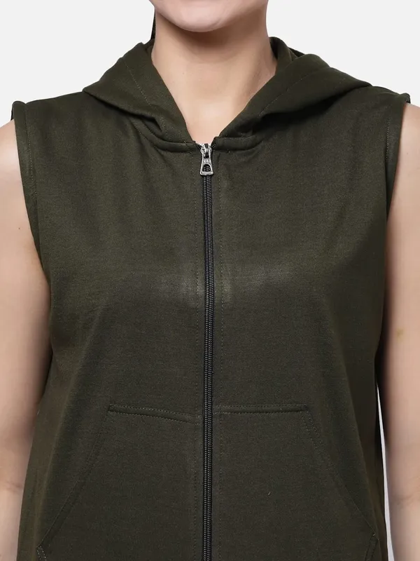 Green_Half_Sleeves_Standard_Length_Cotton_Fleece_Premium_Jacket_With_Hood_For_Women_&_Girls