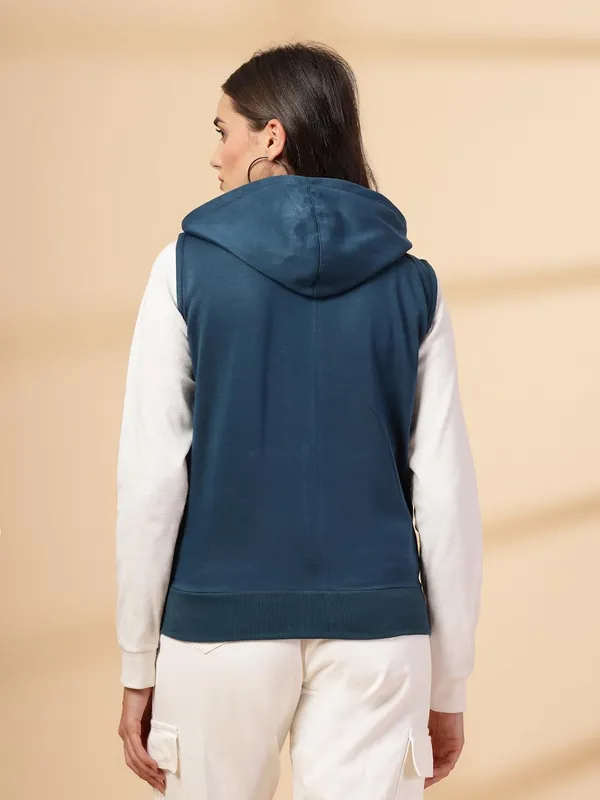 Sea_Green_Half_Sleeves_Standard_Length_Cotton_Fleece_Premium_Jacket_With_Hood_For_Women_&_Girls