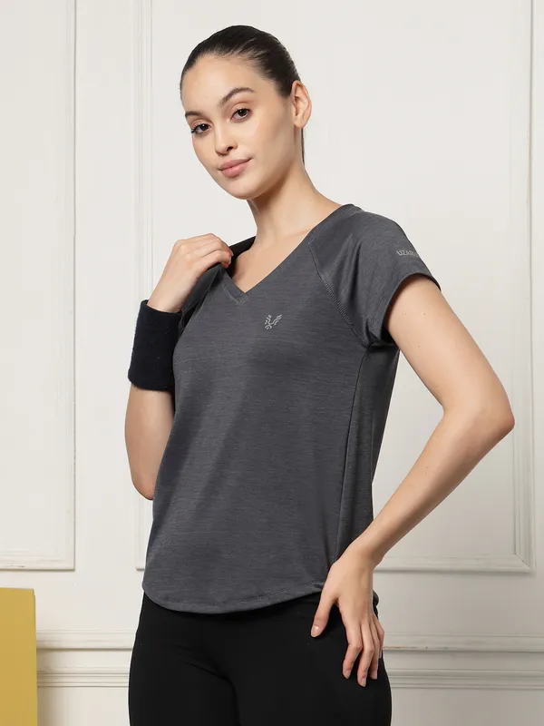 UZARUS_Women's_V-Neck_Regular_Fit_Gym_T-Shirt_|_Soft,_Lightweight_&_Quick-Dry_Fabric_|_Activewear_Top_for_Workout,_Yoga,_Running,_Exercise,_Casual_&_Daily_Wear_|_Breathable_Fitness_T-Shirt_for_Everyday_Comfort