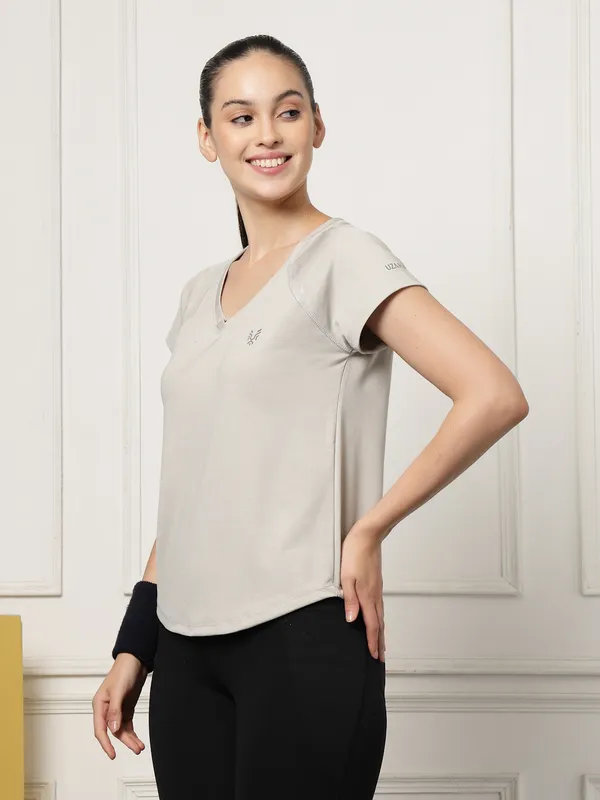 UZARUS_Women's_V-Neck_Regular_Fit_Gym_T-Shirt_|_Soft,_Lightweight_&_Quick-Dry_Fabric_|_Activewear_Top_for_Workout,_Yoga,_Running,_Exercise,_Casual_&_Daily_Wear_|_Breathable_Fitness_T-Shirt_for_Everyday_Comfort