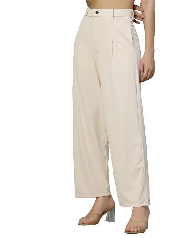 Beige_Relaxed_Fit_Trouser_2_Pockets_Baggy_Pants_For_Women_&_Girls