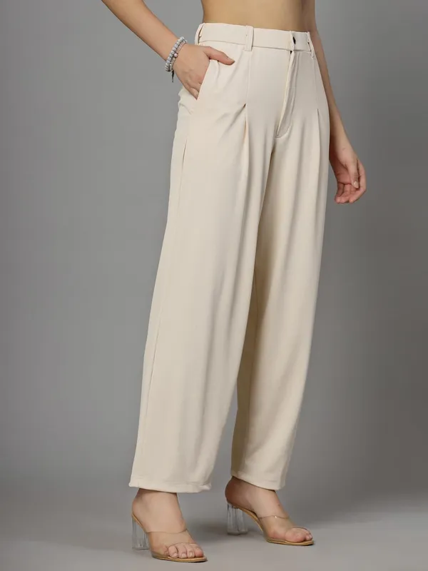 Beige_Relaxed_Fit_Trouser_2_Pockets_Baggy_Pants_For_Women_&_Girls