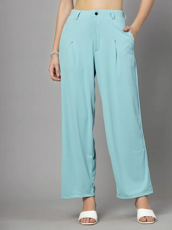 Ocean_Blue_Relaxed_Fit_Trouser_2_Pockets_Baggy_Pants_For_Women_&_Girls