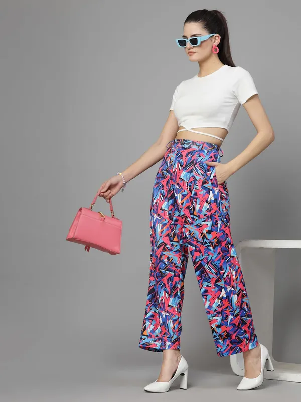 Blue_Relaxed_Fit_Trouser_2_Pockets_Baggy_Pants_For_Women_&_Girls