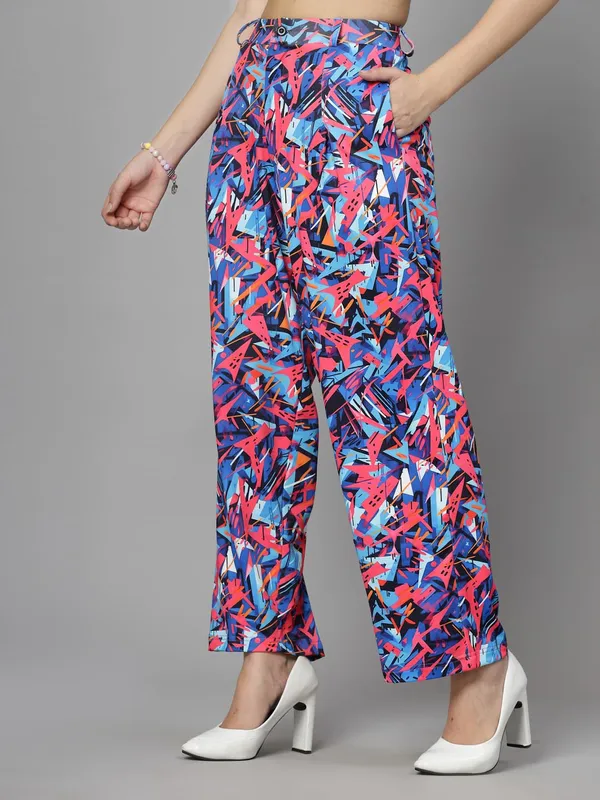 Blue_Relaxed_Fit_Trouser_2_Pockets_Baggy_Pants_For_Women_&_Girls